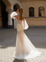 Trumpet Wedding Dress with Removable Sleeves