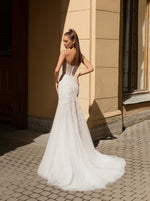 Trumpet Wedding Dress with Removable Sleeves