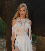 Off-Shoulder Bohemian Wedding Dress