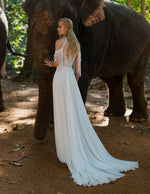 Off-Shoulder Bohemian Wedding Dress