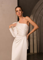 Elegant One-Shoulder Asymmetrical Bridal Gown