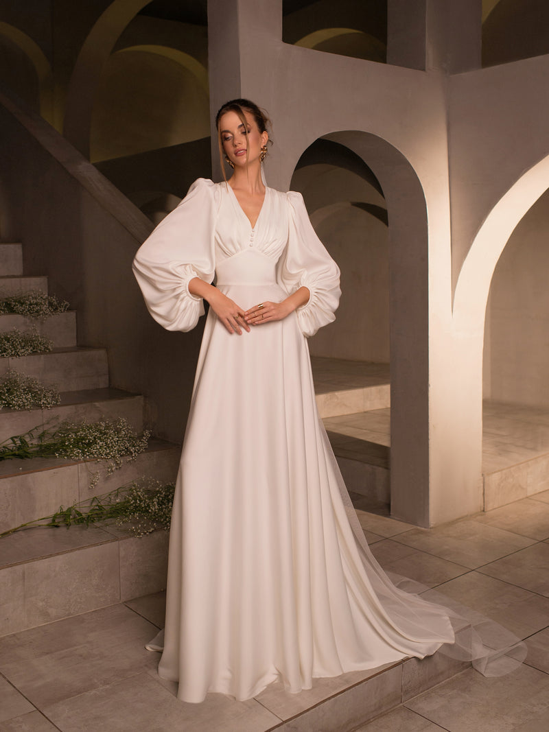 Long sleeve modest clearance dress