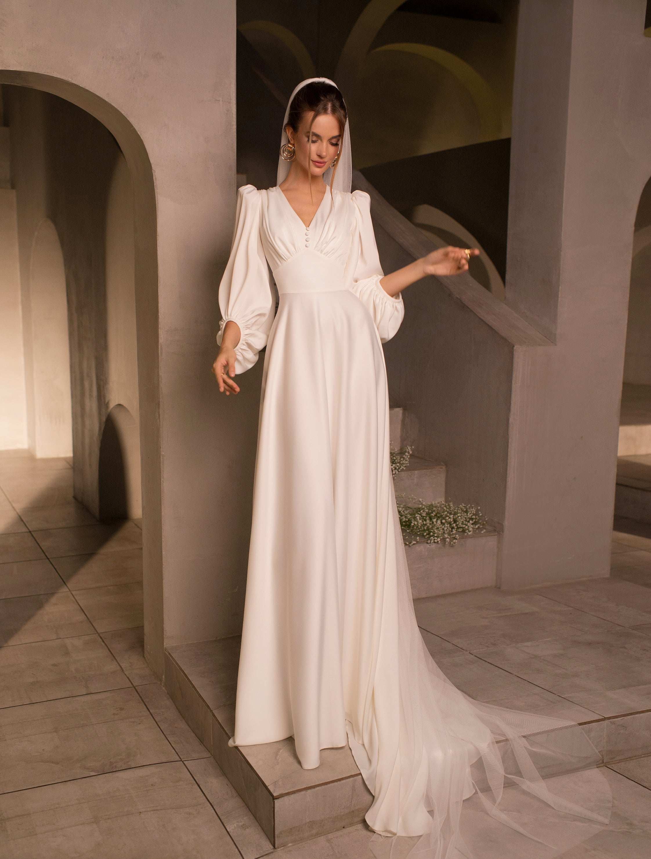 Delicate Long Sleeve Modest Wedding Dress Made to Measure Delicate Long Sleeve Modest Wedding Dress Made to Measure