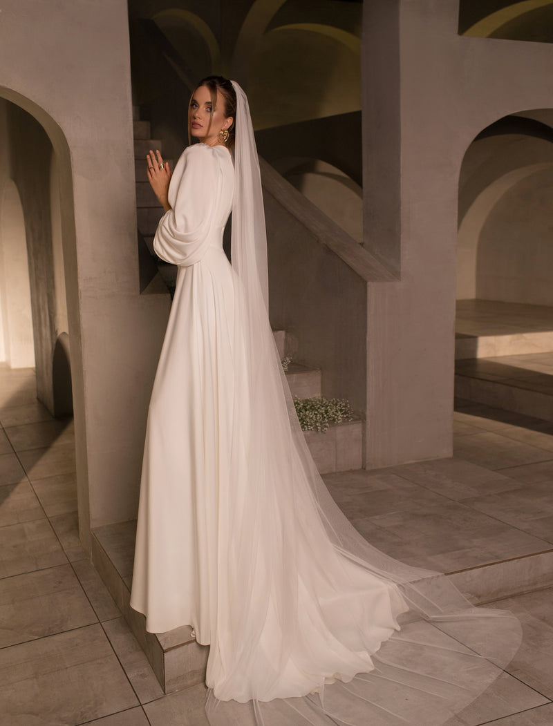 Delicate Long Sleeve Modest Wedding Dress