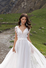 V-Neck A-Line Wedding Dress