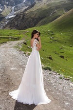 V-Neck A-Line Wedding Dress