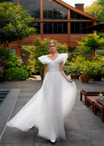 Angelic A-Line Glitter Wedding Dress