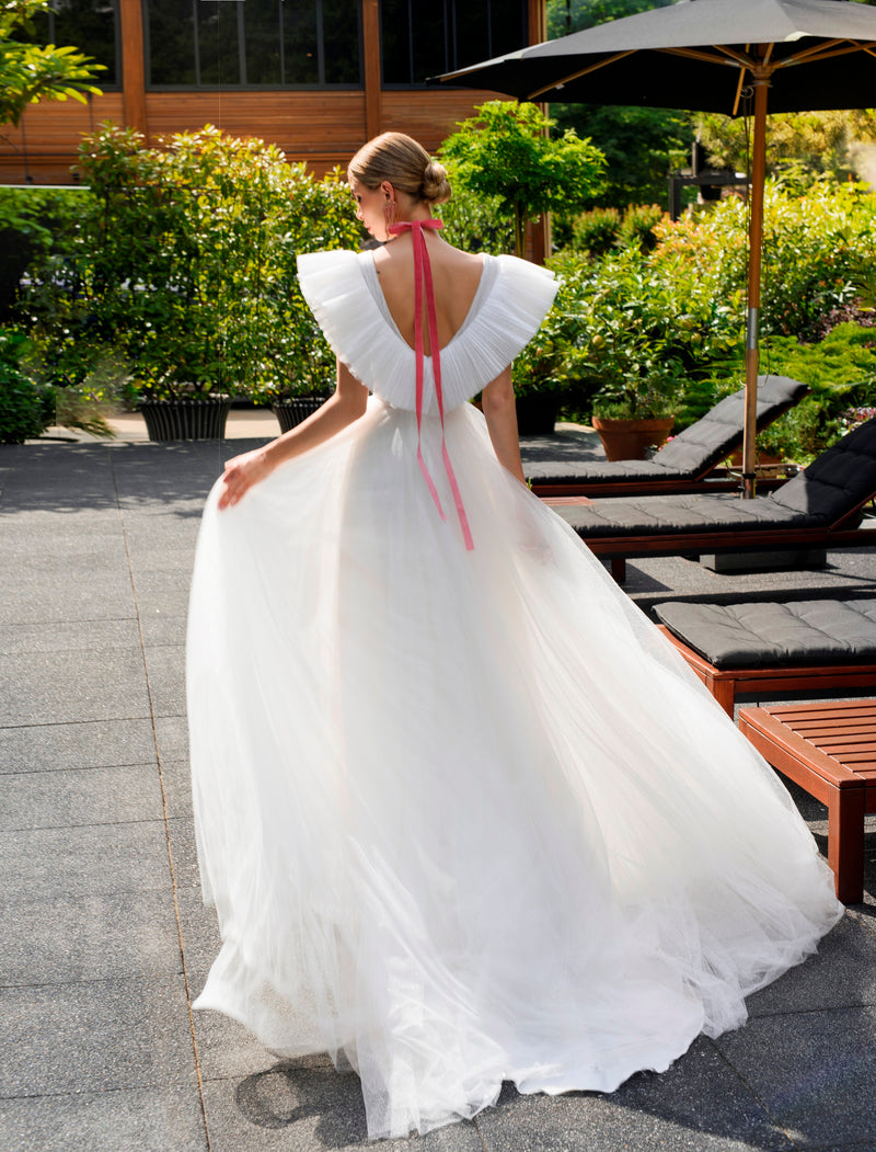 Angelic A-Line Glitter Wedding Dress
