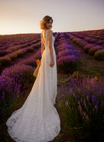 Vestido de novia de encaje con bolero