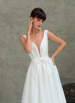 Minimalist V-Neck A-Line Wedding Dress