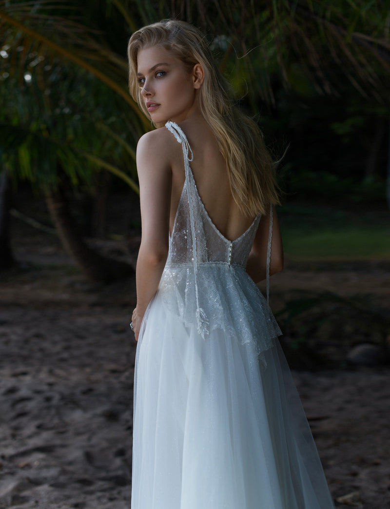 Spaghetti Strap A-Line Wedding Dress