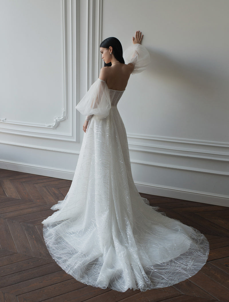 Strapless Sweetheart Wedding Gown with Removable Sleeves
