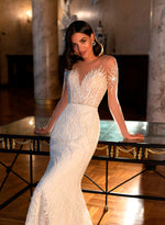 Vestido de novia sirena con mangas