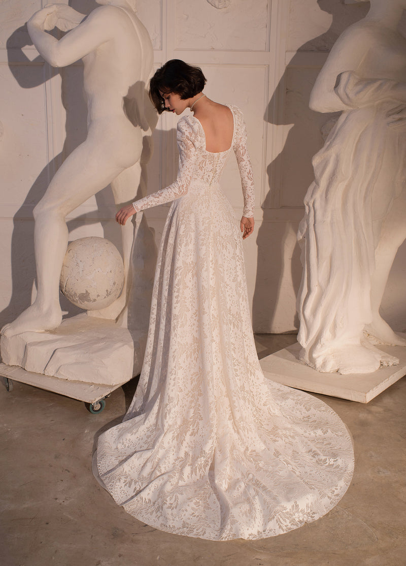 Long Sleeve Lace A-Line Wedding Dress HAREM's Brides Long Sleeve Lace A-Line Wedding Dress HAREM's Brides