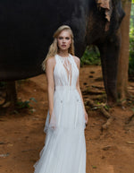 Sleeveless Bohemian Wedding Gown