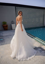 Vestido de novia sexy con sobrefalda sin tirantes 