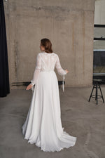 Long Sleeve A-Line Wedding Gown