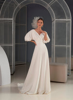 Half-Sleeve Simple Wedding Dress