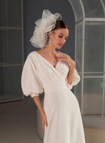 Half-Sleeve Simple Wedding Dress