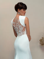 Elegant Wedding Gown with Gorgeous Embroidered Lace Back