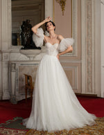Strapless Sweetheart Wedding Dress with Removable Sleeves