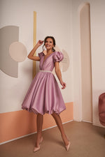 Playful Tea Length Bubble Skirt Dress