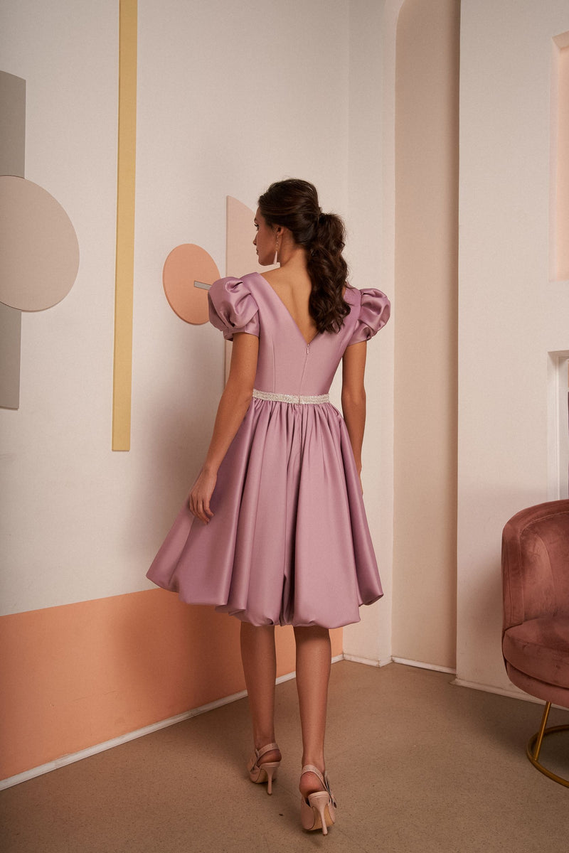 Playful Tea Length Bubble Skirt Dress