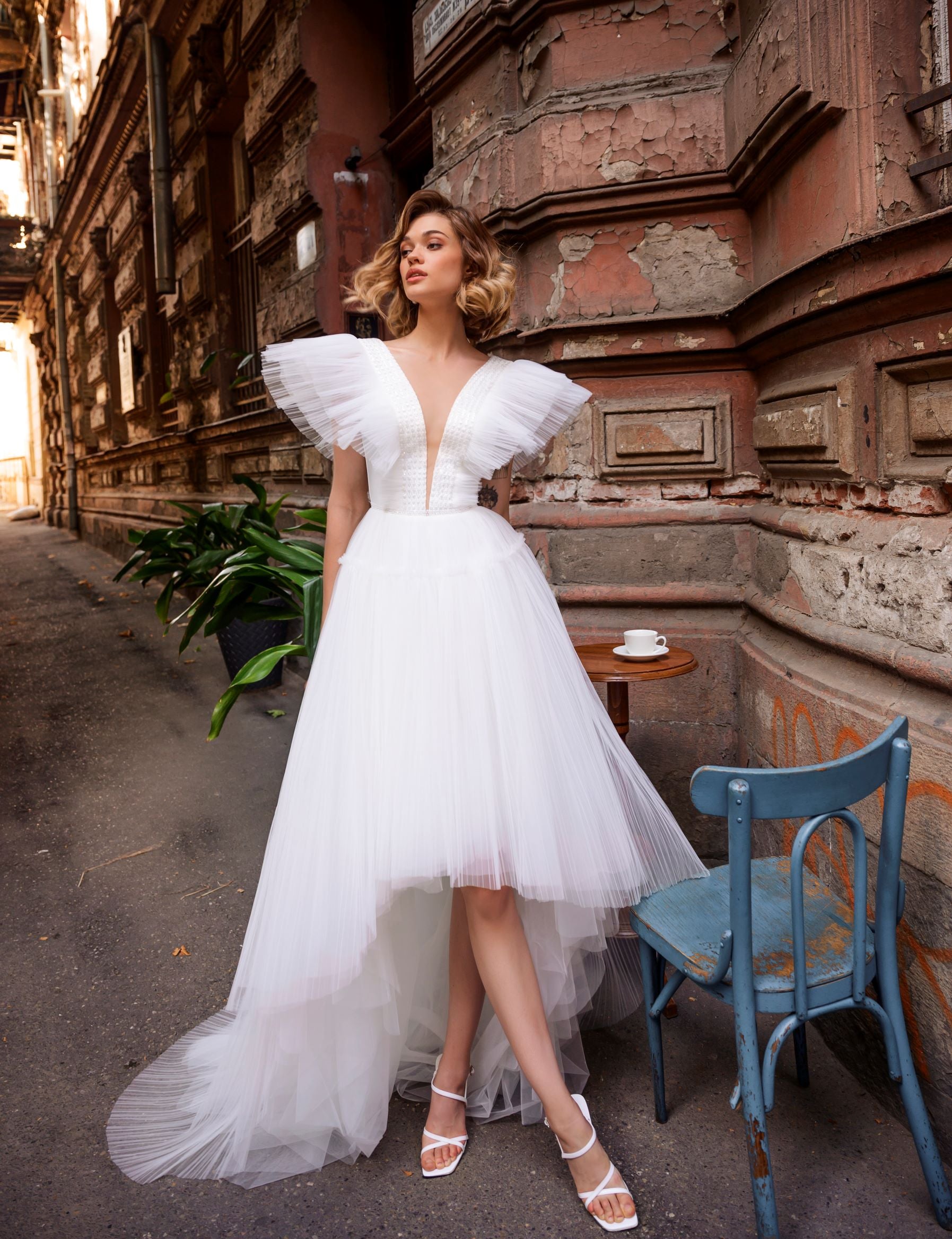 High Low Hem Wedding Dress HAREM's Brides High Low Hem Wedding Dress HAREM's Brides