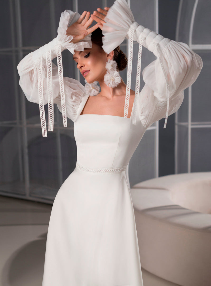 Long Sleeve A-Line Wedding Dress