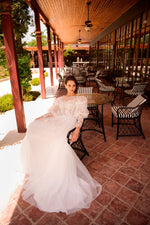 Vestido de Noiva Manga Longa Bufante Renda