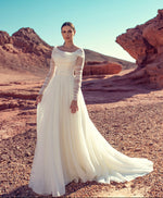 A-Line Long Sleeve Elegant Wedding Dress