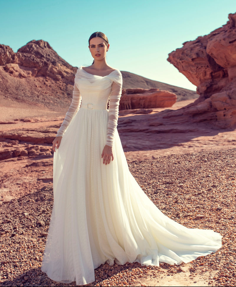 A-Line Long Sleeve Elegant Wedding Dress HAREM's Brides A-Line Long Sleeve Elegant Wedding Dress HAREM's Brides