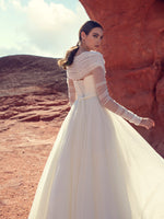 A-Line Long Sleeve Elegant Wedding Dress