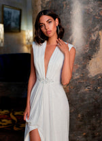 Robe de mariée sans manches avec dos brodé