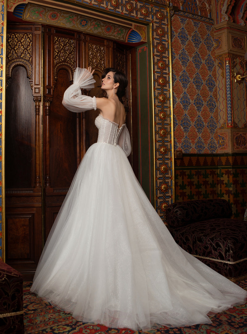 Strapless Sweetheart Wedding Dress with Removable Sleeves