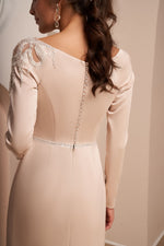 Petite Long Sleeve Sheath Style Gown