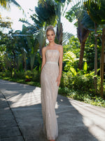 2in1 Strapless Wedding Gown with Tulle Overlay