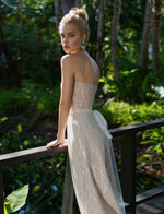 2in1 Strapless Wedding Gown with Tulle Overlay