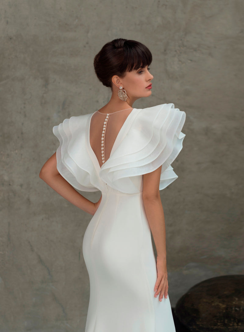 short sleeve mermaid wedding dress Short Sleeve Mermaid Wedding Gown