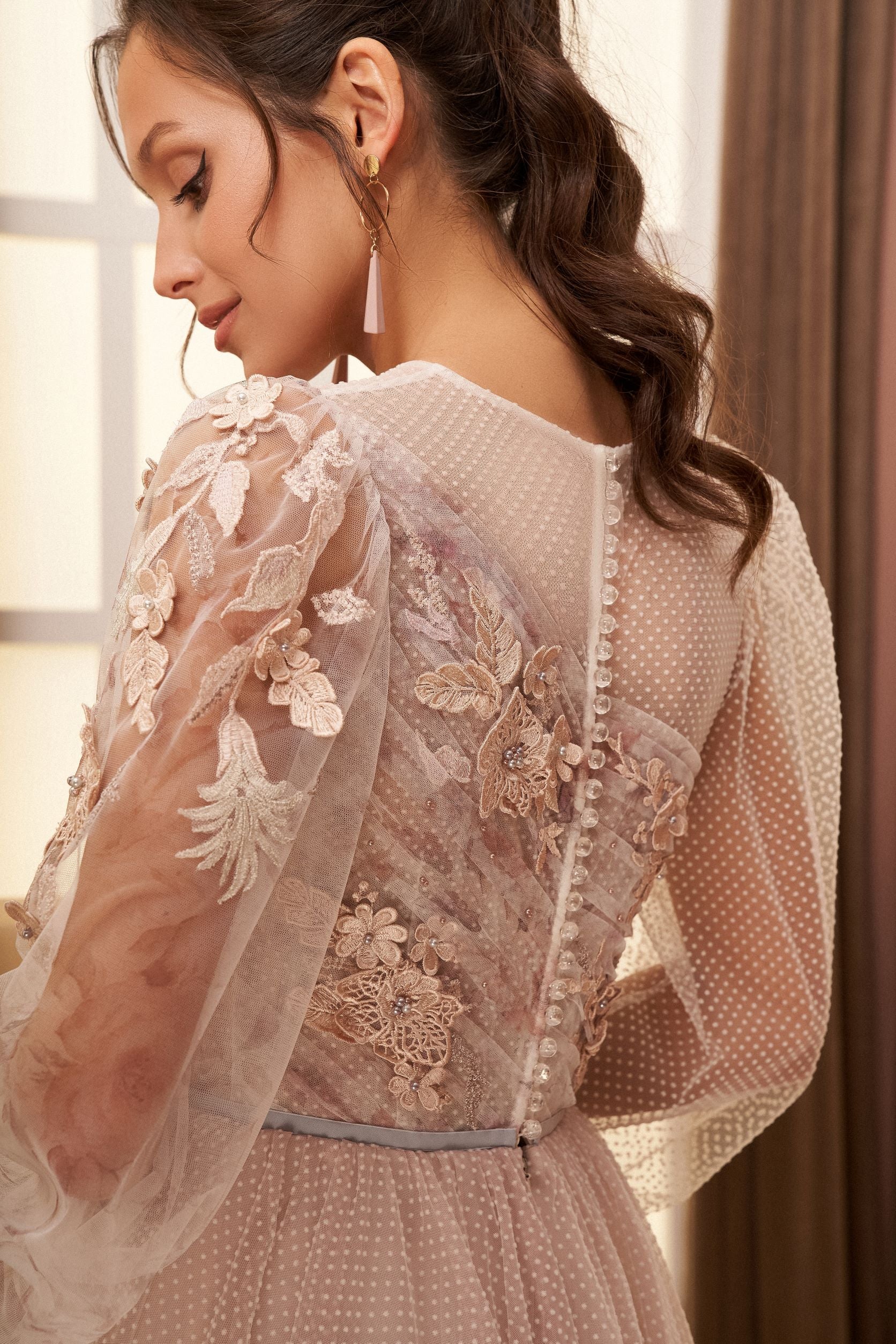 3d cocktail dress Primavera Couture 4044 Floral 3D Embellished Bodice Fringe Bottom Cross Back Homecoming Cocktail Dress 0 / Blush