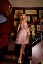 Short Tulle Party Dress with Strapless Neckline