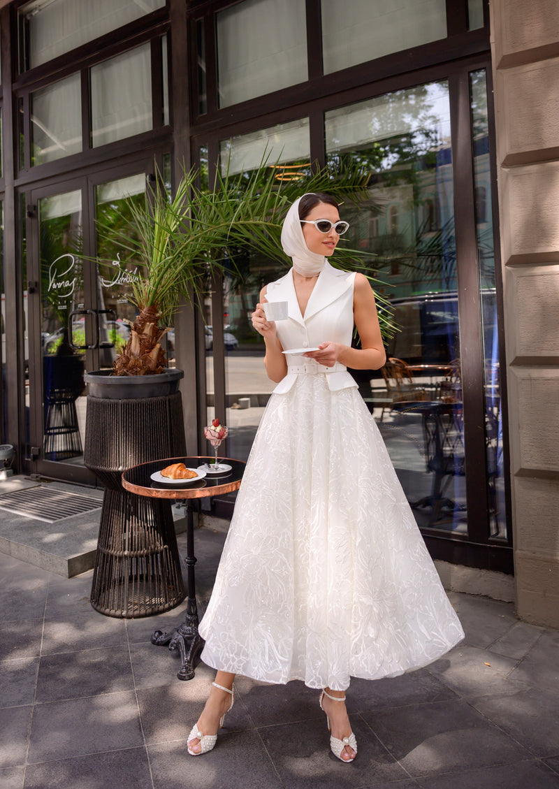 Vintage midi sales wedding dresses