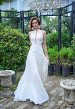 Robe de mariée bohème à col haut