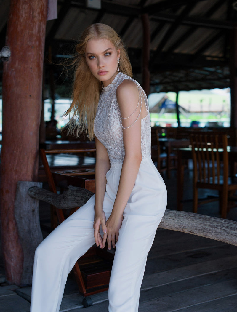 Stylish White Bridal Jumpsuit