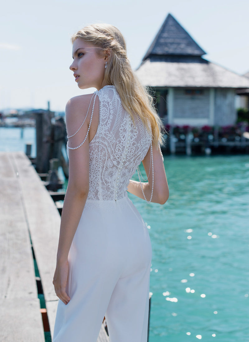 Stylish White Bridal Jumpsuit