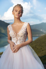 Beaded Body Colored Ball Gown