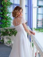 A-Line Illusion Neck Wedding Gown