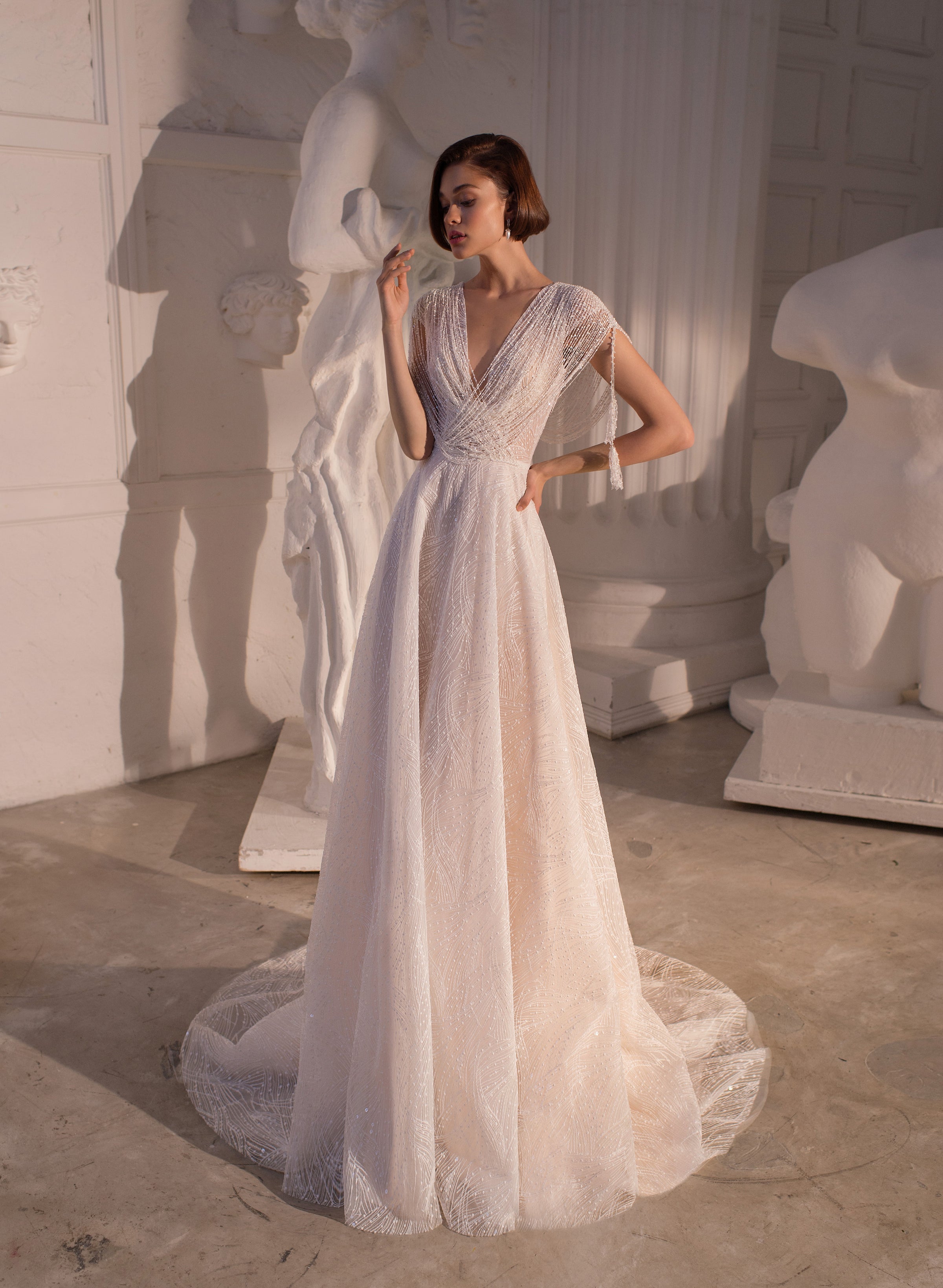 Unique Sleeveless A-Line Wedding Dress HAREM's Brides Unique Sleeveless A-Line Wedding Dress HAREM's Brides