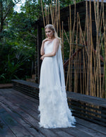 Strapless Wedding Dress with Tulle Cape