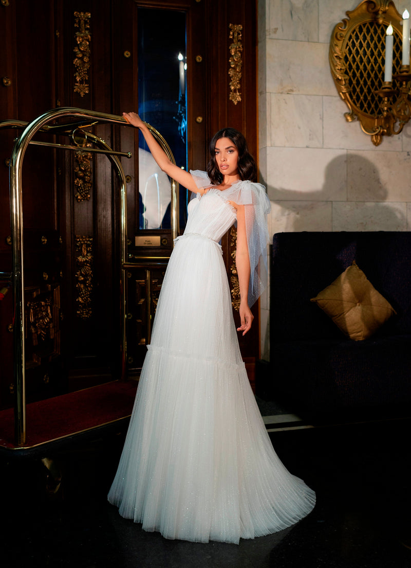 A-Line Convertible Wedding Dress with Bolero